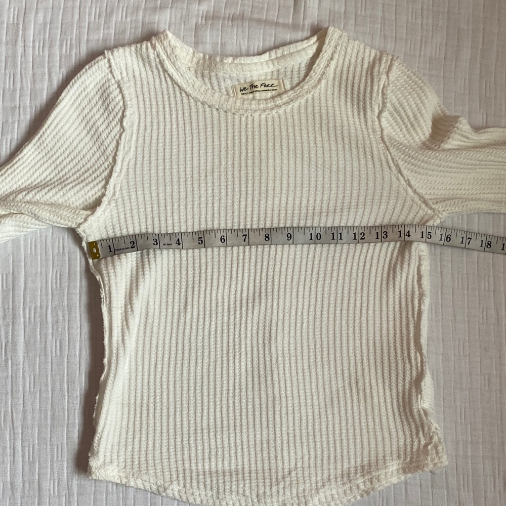 WE THE FREE Ivory Textured Long Sleeve Top - Picture 6 of 9
